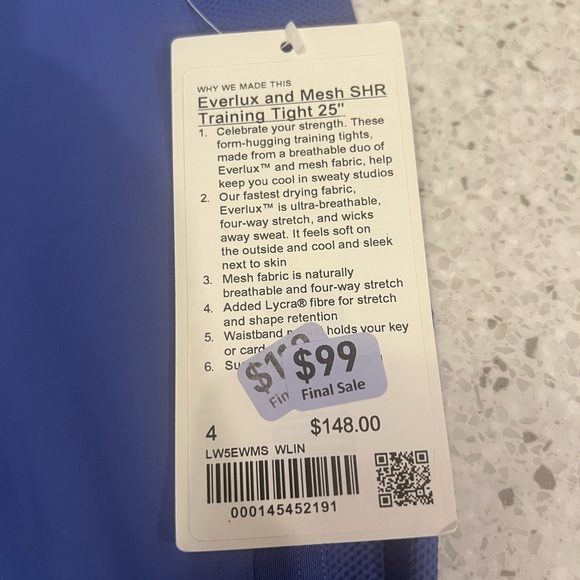 Lululemon Everlux and Mesh Super-High-Rise Training Tight 25" - Size 4 (NWT) - Picture 4 of 8